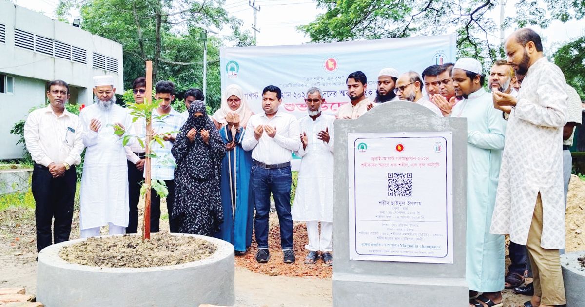 জুলাই যোদ্ধাদের স্মরণে ‘এক শহিদ, এক বৃক্ষ’ কর্মসূচি’