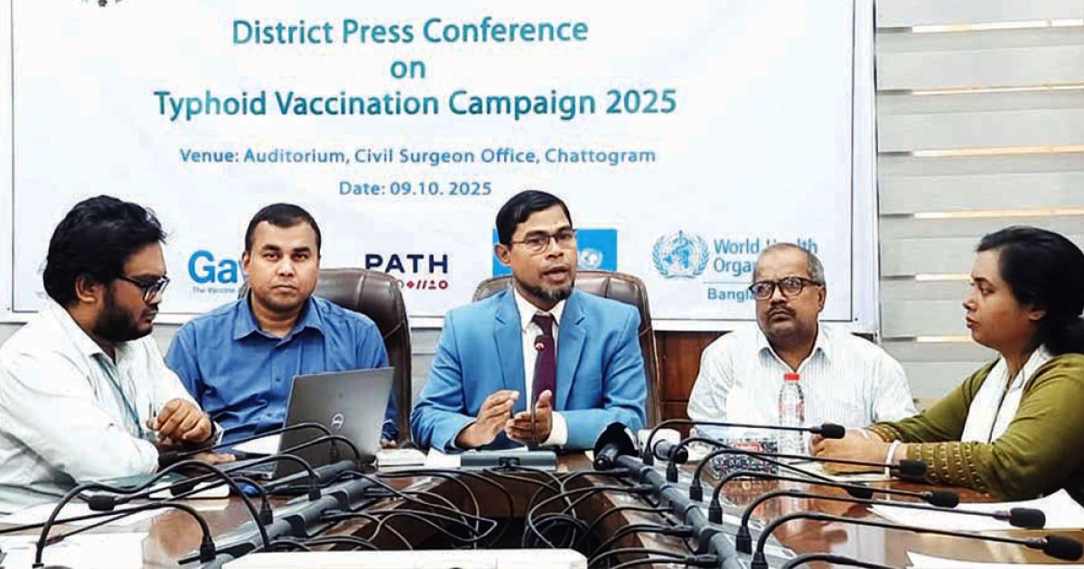 টাইফয়েড টিকাদান ক্যাম্পেইন শুরু ১২ অক্টোবর