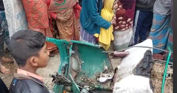 অটোরিকশায় বাসের ধাক্কা, দম্পতিসহ প্রাণ গেল ৪ জনের